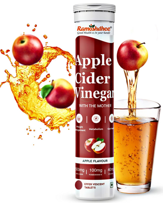 Ramoshdhee Apple Cider Vinegar 15 Effervescent Tablet | Weight Management & Gut Health | 500mg