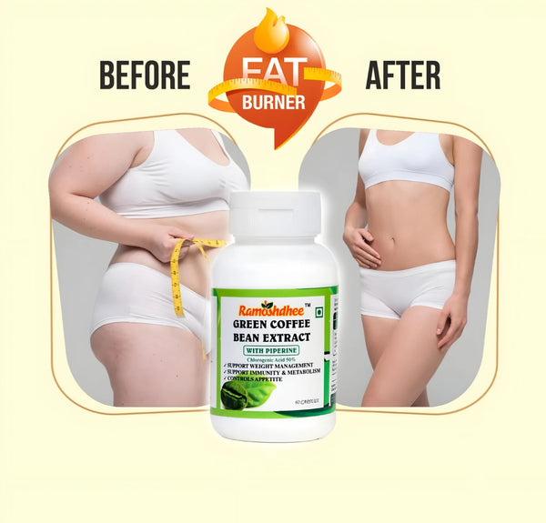 Ramoshdhee Green Coffee Bean 60 Capsules|Weight Loss In 4 week|Enhance Strength & Immunity (60 Capsules)