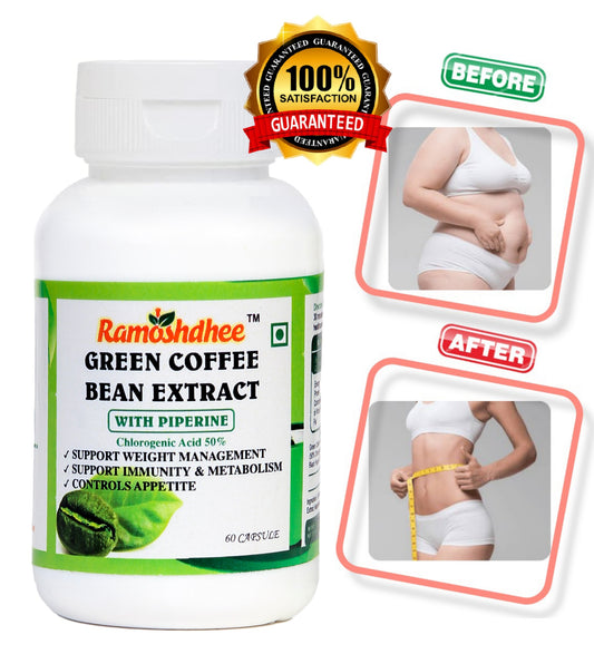 Ramoshdhee Green Coffee Bean Extract with Piperine Cap Fat Burner 800MG - 60 Capsule