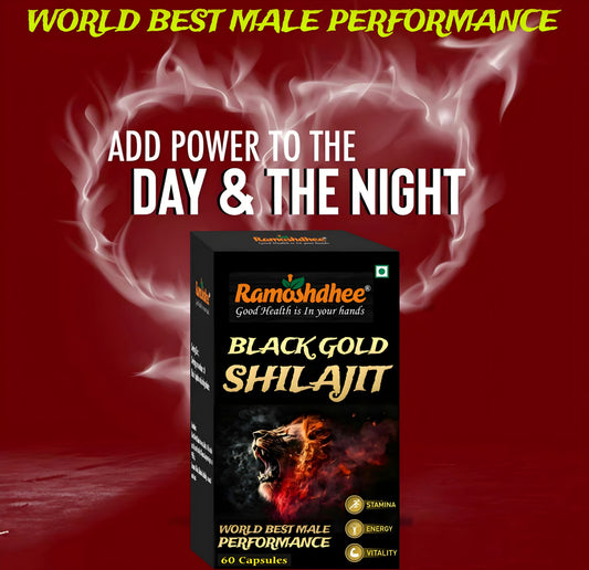 Black Gold Shilajit 60 Capsules|Bost Stemina In 2 Days|Enhance Strength & Immunity