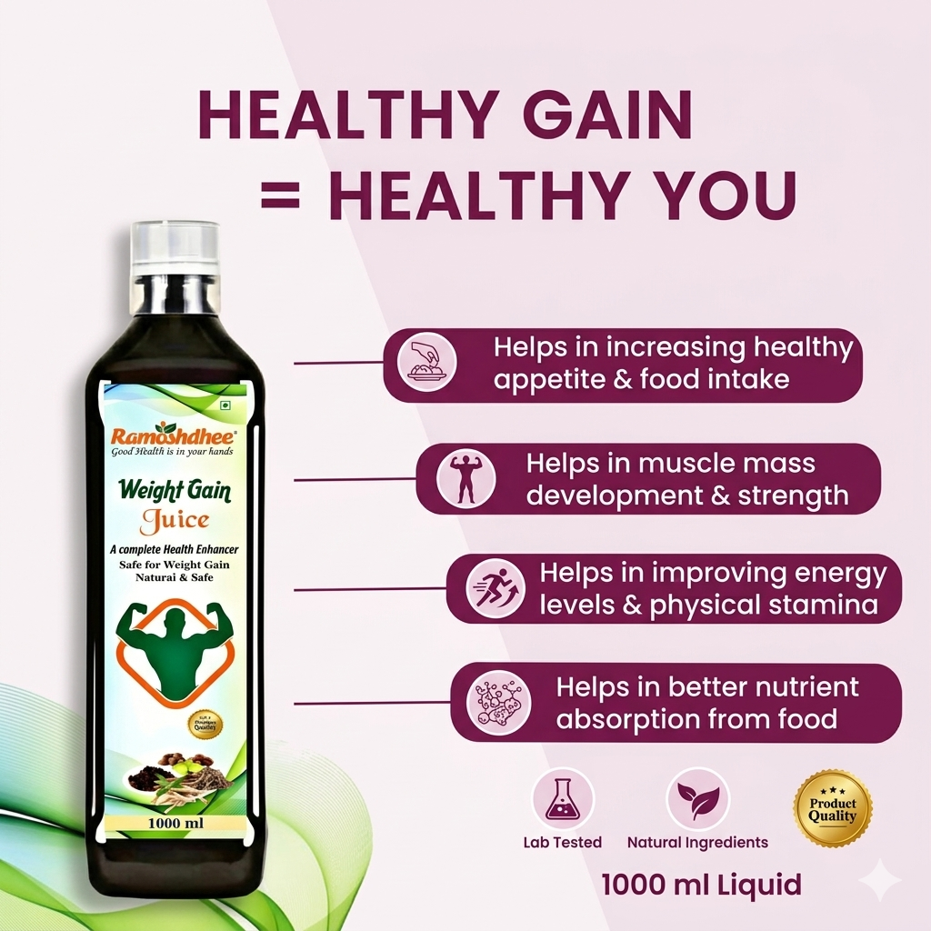 Ramoshdhee Weight Gain Juice | Fast Weight Gain Juice 1Ltr (1000 ml)