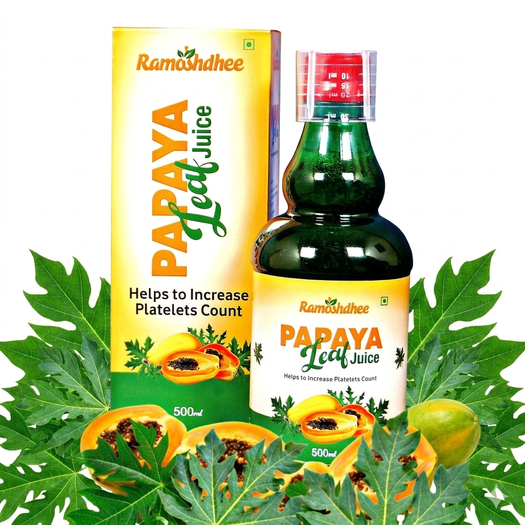 Ramoshdhee Organic Papaya Leaf Juice - Blood Platelets Count |Goodness of Vitamin C |500Ml (500 ml)