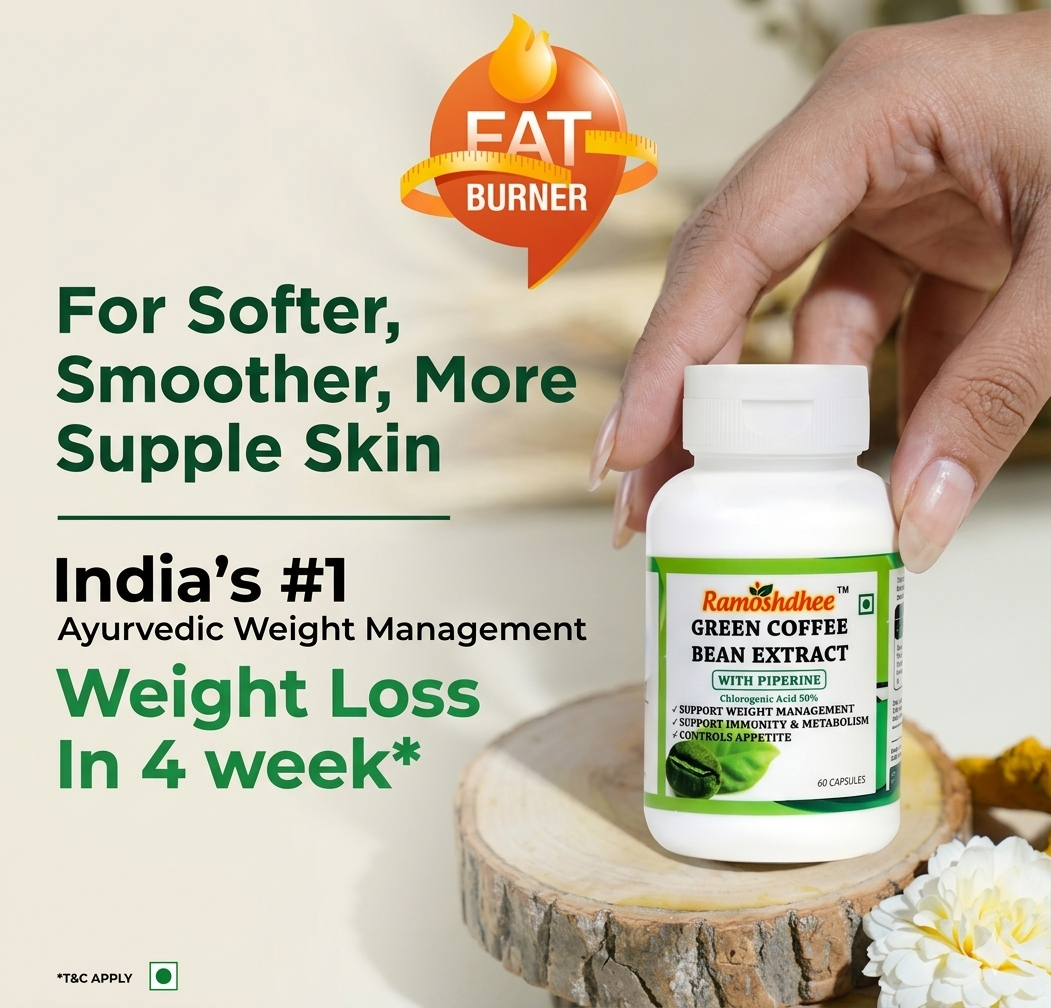 Ramoshdhee Green Coffee Bean 60 Capsules|Weight Loss In 4 week|Enhance Strength & Immunity (60 Capsules)