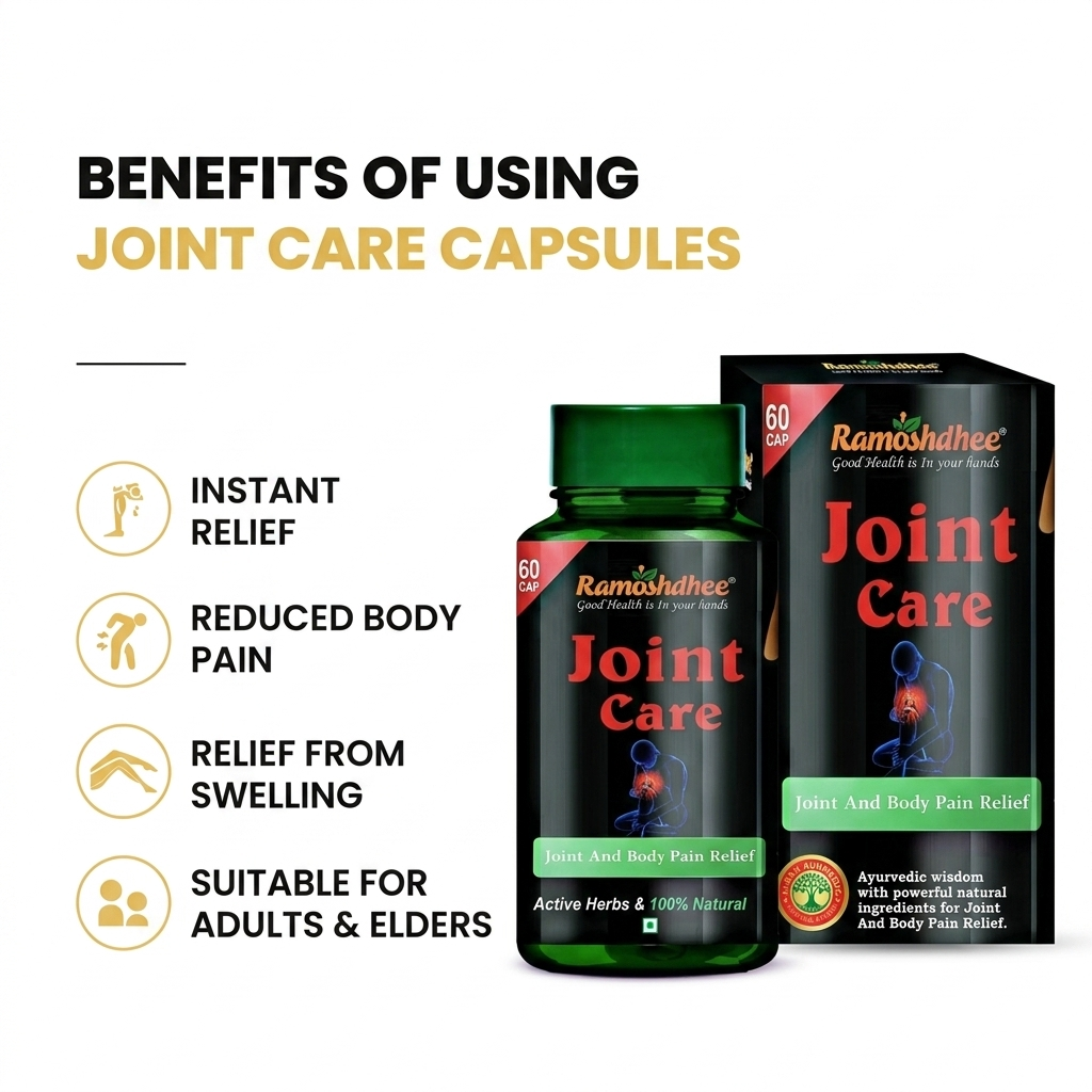 Ramoshdhee Joint Care Capsule | Supplement for Knee, Joint, Arthritis Pain & Flexibility (60 Capsules)