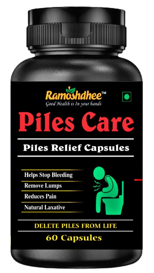 Ramoshdhee Piles Care Fast Relief Bavasir Hemorrhoid Support Piles | 60 Capsules