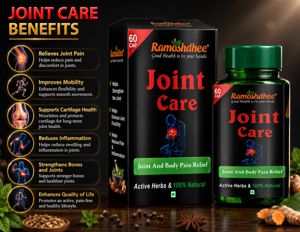 Ramoshdhee Joint Care Capsule | Supplement for Knee, Joint, Arthritis Pain & Flexibility (60 Capsules)