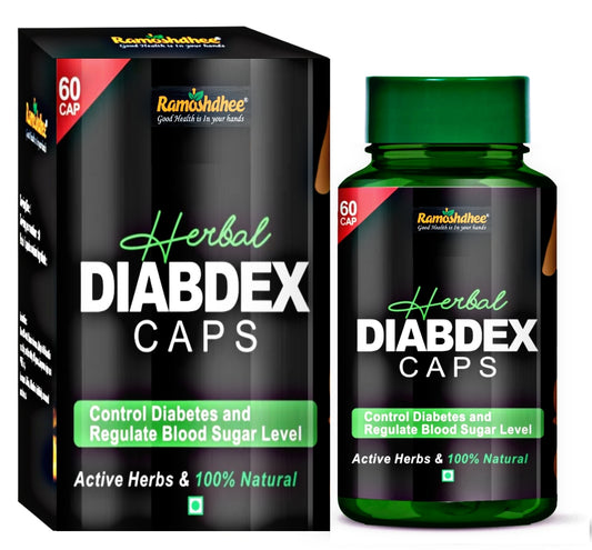Ramoshdhee Herbal Diabdex Diabetes Care Capsule | Control Blood Sugar In 4 Week | 100% Ayurvedic
