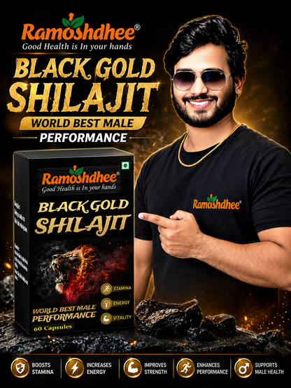 Ramoshdhee Shilajit Gold 60 Capsule | Boosts Stamina In 2 Weeks| (60 Capsules)
