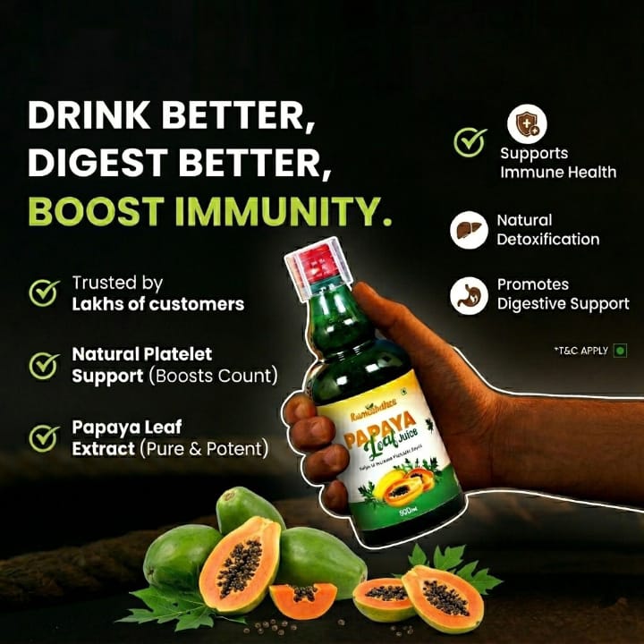 Ramoshdhee Organic Papaya Leaf Juice - Blood Platelets Count |Goodness of Vitamin C |500Ml (500 ml)