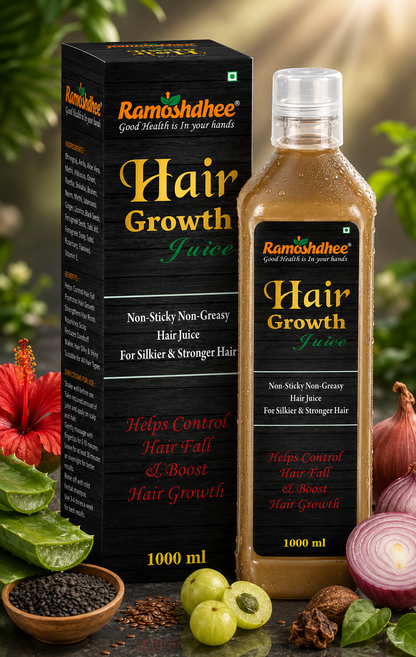 Ramoshdhee Hair Growth Juice | Hair Fall Control | 100% Ayurvedic Hair Care (1 L)