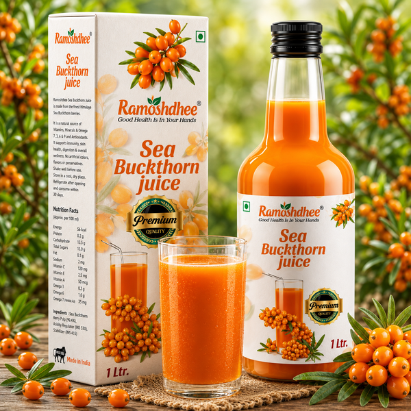 Ramoshdhee Sea Buckthorn Juice | Healthy Heart,Skin Immunity Booster | Multivitamin Rare Omega 3,6,9,7 |Rich Vitamin C Rich