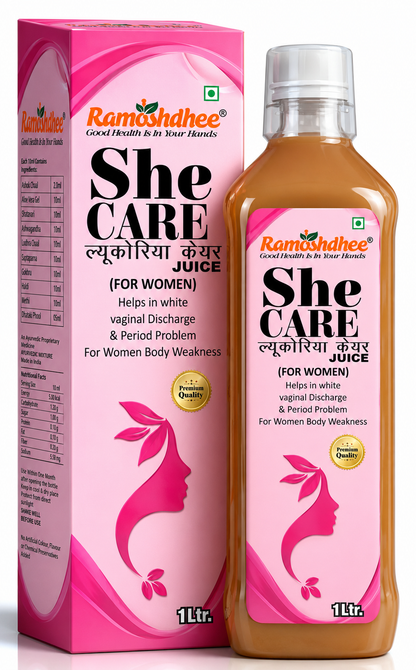 Ramoshdhee Leukorrhea Care Juice | Ayurvedic Hormonal Balance, Period Pain Relief Naturally (1 L)