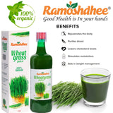 Ramoshdhee Wheatgrass Juice | Detoxifier for Healthy Liver | Cleanse the Digestive System, and Purify Blood, 1Ltr