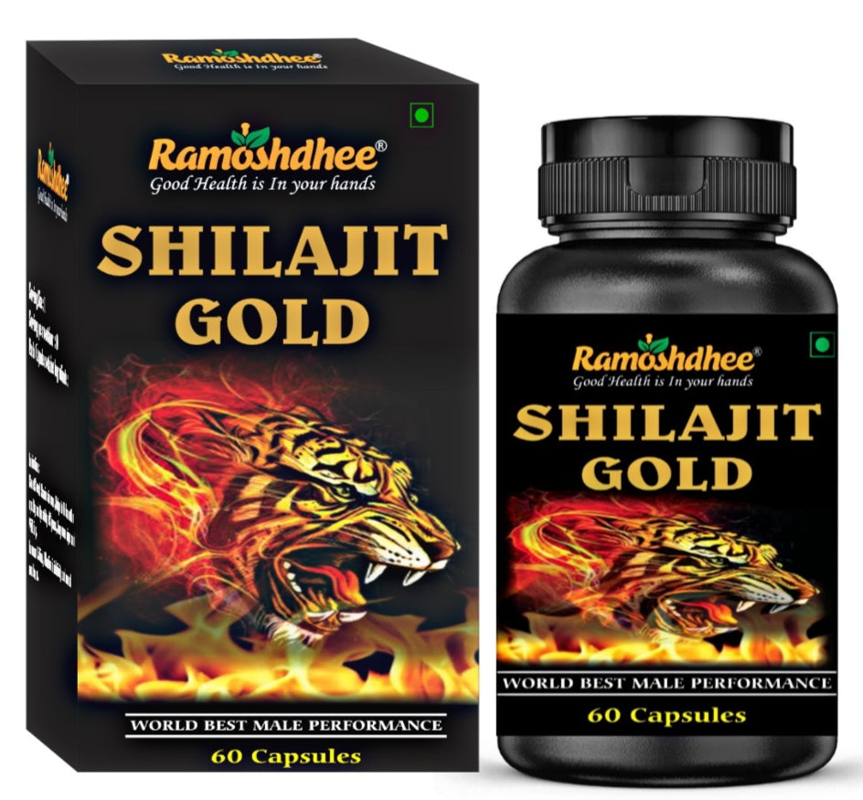 Ramoshdhee Shilajit Gold |Boosts Stamina In 2 Weeks | Enhance Strength & Immunity | 60 Capsules