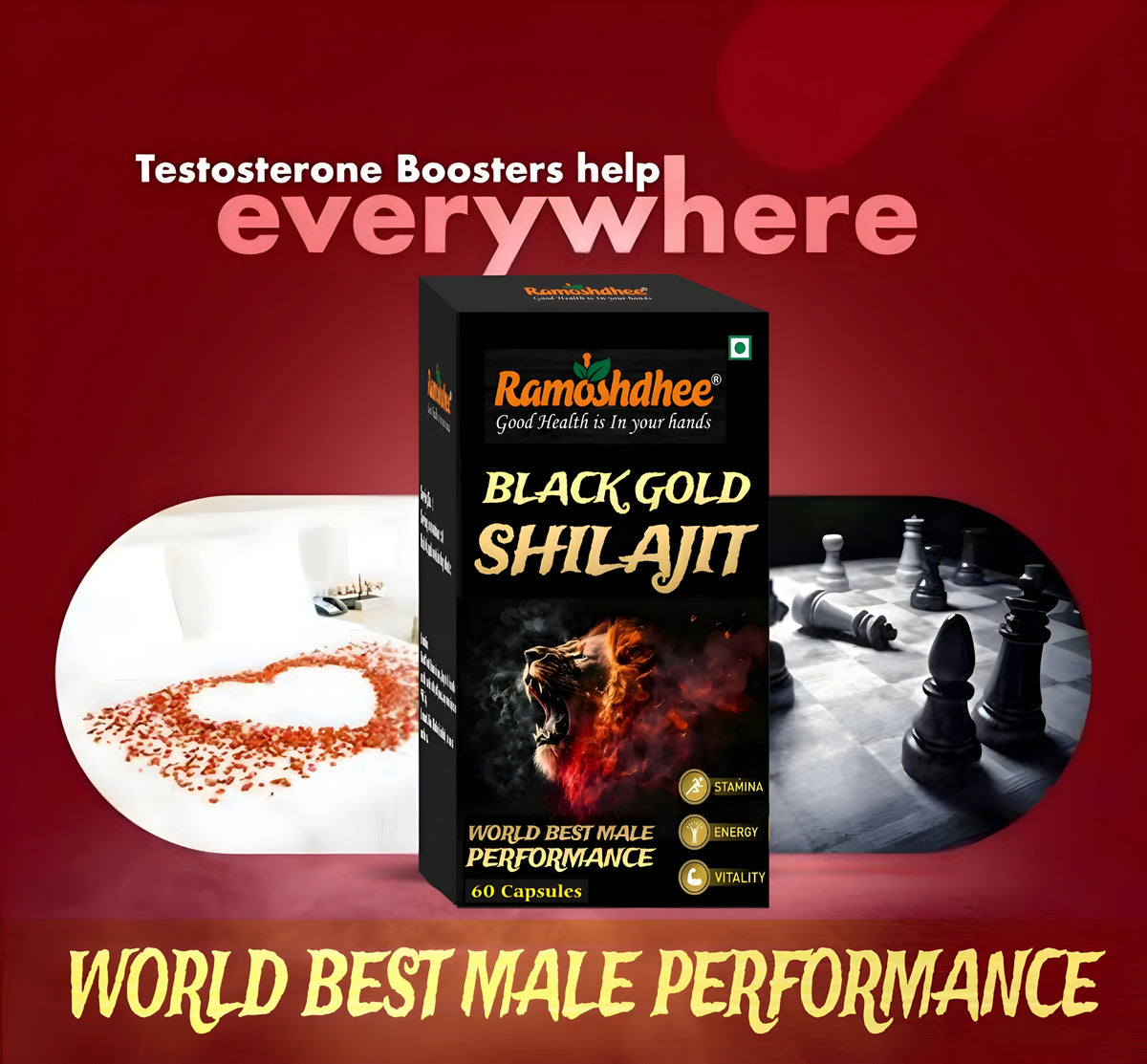 Black Gold Shilajit 60 Capsules|Bost Stemina In 2 Days|Enhance Strength & Immunity