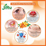 JiRu Sea Buckthorn Pulp Juice | Immunity Booster | Natural Source of Vitamin A, B, C, E, K, Omega 3, 6, 7, 9 and Antioxidant | Skin Care & Body Detox,Premium Lifestyle Drink