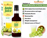 Ramoshdhee Organic Amla Juice - Rich Source of Vitamin C and Natural Immunity Booster | 1Ltr