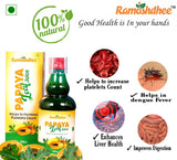 Ramoshdhee Papaya Leaf Juice - Support for Blood Platelets Count, With Goodness of Vitamin C, Anti-inflammatory & Antioxidant Properties 500ml