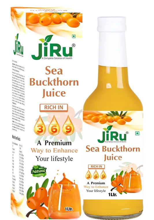 JiRu Sea Buckthorn Pulp Juice | Immunity Booster | Natural Source of Vitamin A, B, C, E, K, Omega 3, 6, 7, 9 and Antioxidant | Skin Care & Body Detox,Premium Lifestyle Drink